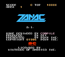 Dendy, nes, famicom, Zanac